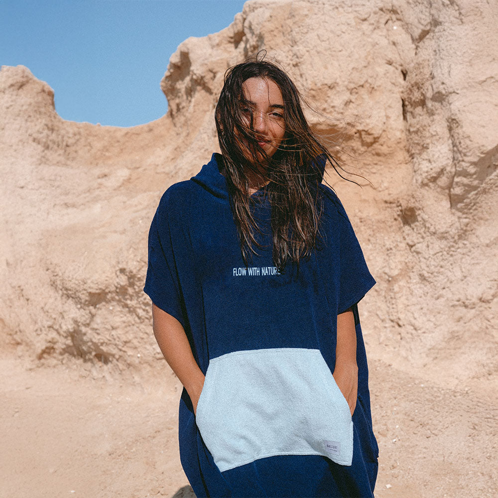Flow Cocoon - Navy Towel Poncho