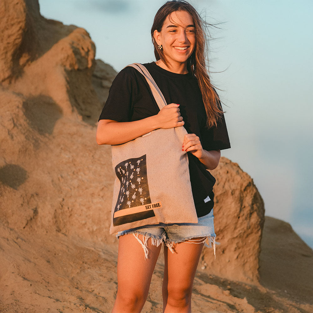 Carry States -  Dark Beige "SET FREE" Tote Bag