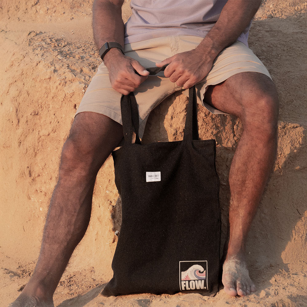 Carry States -  Black "FLOW" Tote Bag