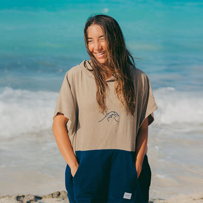 Flow Cocoon - Beige Towel Poncho