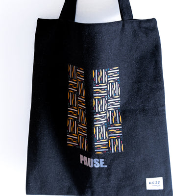 Carry States -  Black "PAUSE" Tote Bag